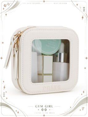 PU Leather Clear Cosmetic Bag Boxy Travel Makeup Case Waterproof